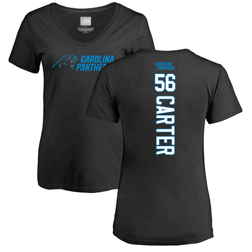 Carolina Panthers Black Women Jermaine Carter Backer NFL Football #56 T Shirt